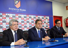 temporada 14/15. Partido Atlético de Madrid Deportivo. Presidentes dando rueda de prensa