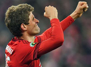 Muller celebra un gol con el Bayern Munich